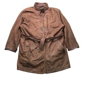 Vintage Wilsons Leather Adventure Bound Long Leather Coat Mens Medium Thinsulate